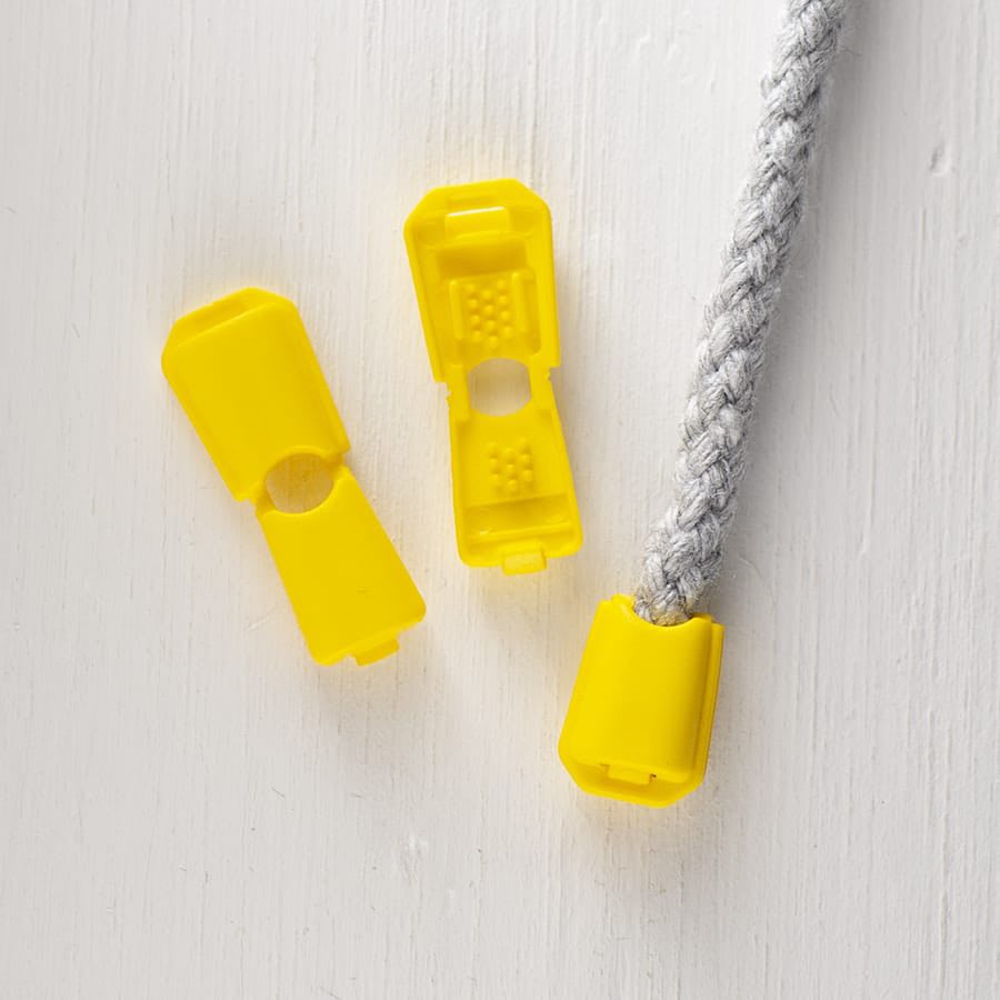 4mm Yellow Clip On Cord End 